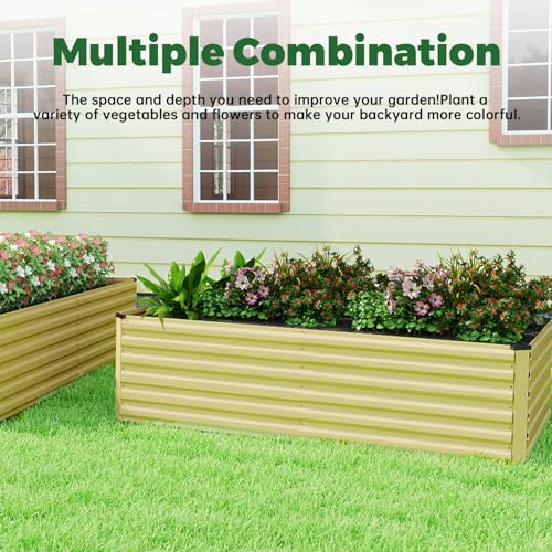 8x4x2ft Outdoor Metal Raised Garden Bed (2 Count)