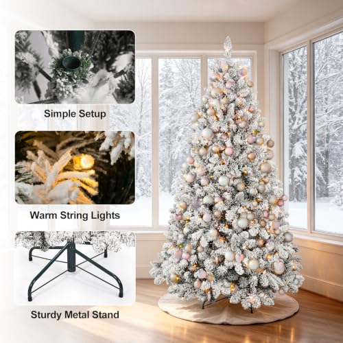 4.5 ft Prelit Flocked Christmas Tree