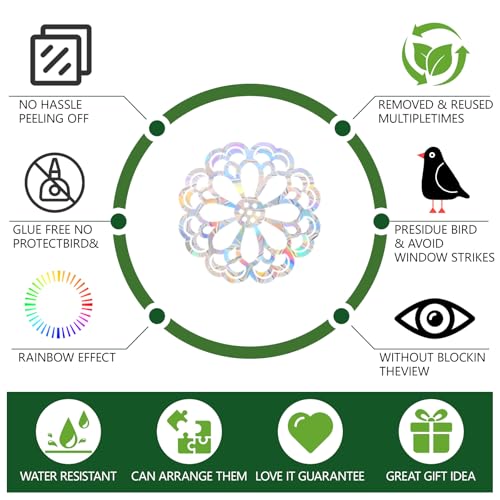 22Pcs Mandala Window Decals to Prevent Bird Strikes
