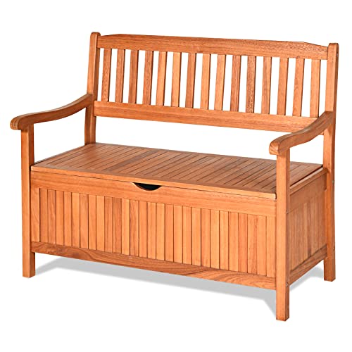 Outdoor Wood Storage Bench Deck Box