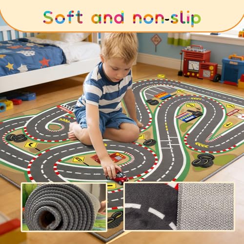 Kids Rug Playmat City Life Playroom Rug Activity Mat for Kids Toy Car Kids Carpet for Playroom Living Room