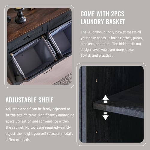 Triple Tilt Out Laundry Hamper Cabinet