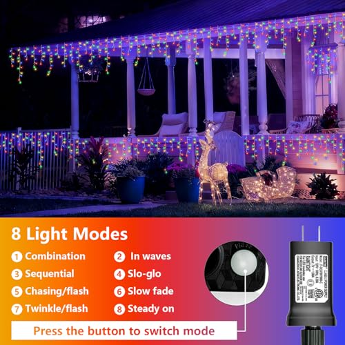 33ft 400 LED Icicle Christmas Lights Outdoor Waterproof (33 Foot)