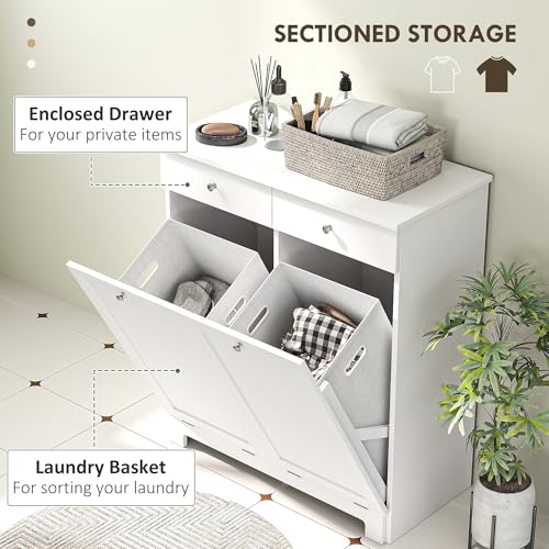 Laundry Cabinet with 2 Removable Baskets