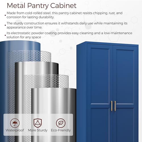 71" Tall Metal Kitchen Pantry Cabinet
