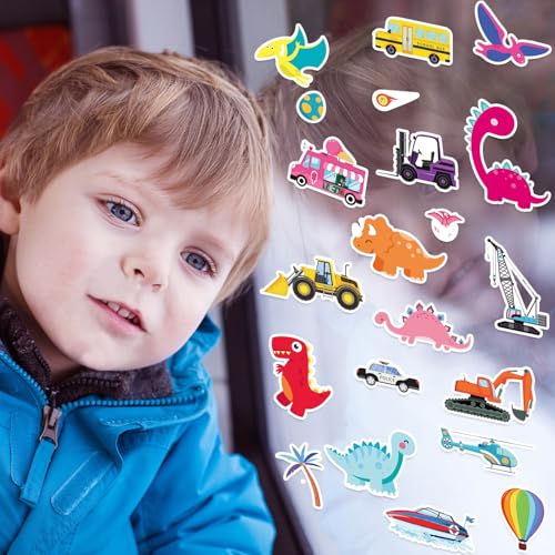 Window Clings Stickers for Kids Window Gel Clings Decals Thick Gel Clings Toddlers and Adults Classroom Home Nursery Airplane Birthday Party Supplies