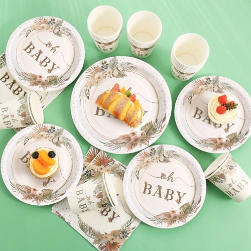 168 Pcs Boho Its A Girl Baby Shower Decorations (168 Count)