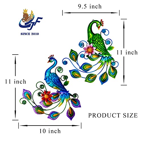 Metal Peacock Wall Art Decor (2 Count)