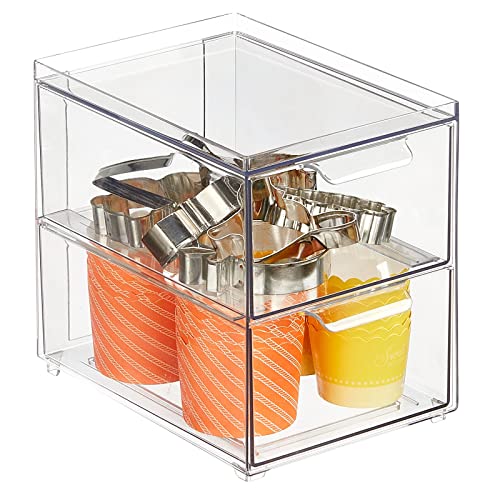 Stackable Storage Containers Box with 2 Pull