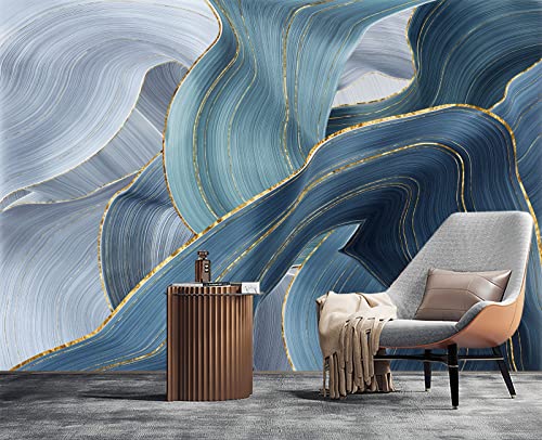 Gilding Marble Blue wall Mural Wallpaper for Bedroom 103" x 69" (49.35 Sq Ft)