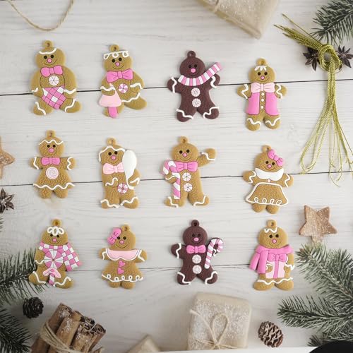 Gingerbread Man Ornaments Christmas Tree Decorations (12 Count)