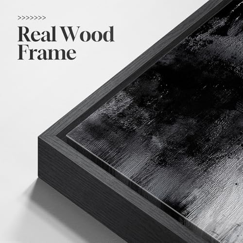 Large Framed Black and White Abstract Wall Art for Living Room