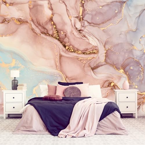 Pink Marble Wallpaper Abstract Texture Wall Mural for Bedroom Living Room