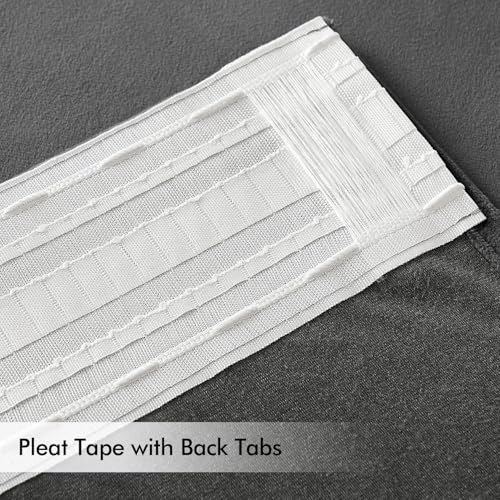 Grey Velvet Pinch Pleat Blackout Curtains W52 X L84 Inches (2 Count)