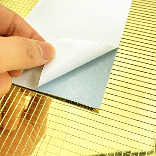 Real Glass Silver Mirrors Mosaic Tiles Sticker for Craft Square Glass Tiles Self Adhesive (2400 Count)