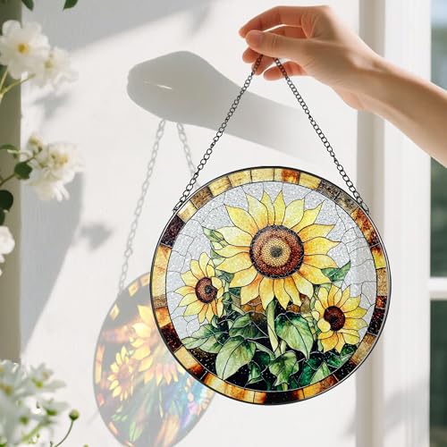 Sunflower Stained Glass Suncatcher