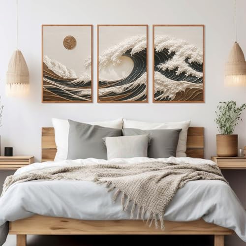 Great Wave Sunset Framed Canvas Wall Art