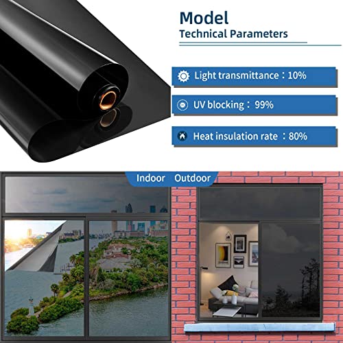One Way Window Privacy Film with Tools (9.49 Sq Ft)