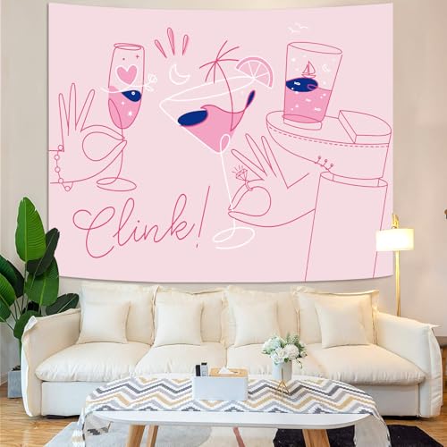 Y2K Tapestry Pink Party Wall Tapestry