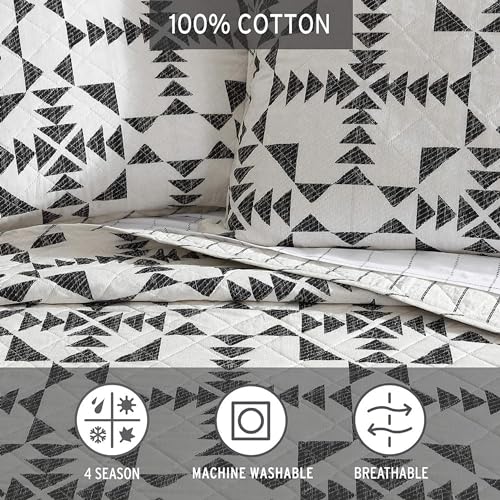 Queen Reversible 100% Cotton Quilt Sets with Shams