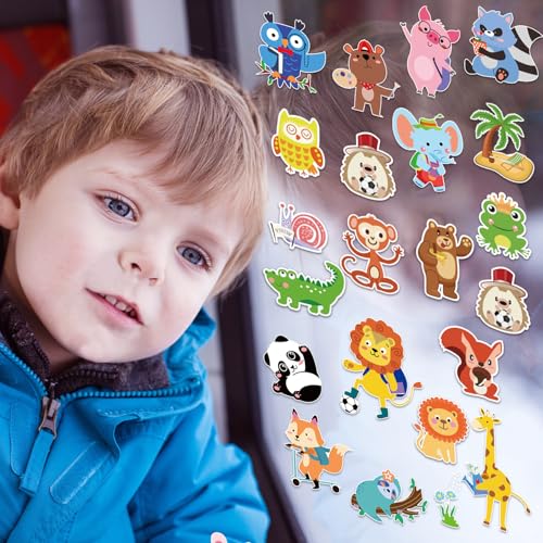Window Clings Stickers for Kids Window Gel Clings Decals Thick Gel Clings Toddlers and Adults Classroom Home Nursery Airplane Birthday Party Supplies