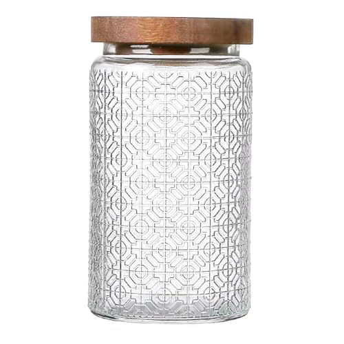 Vintage Glass Jars with Wooden Lids