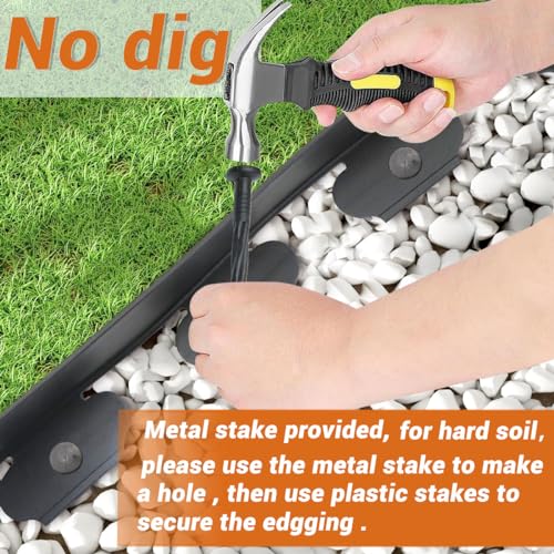 Landscape Edging 2in x 33FT Garden Edging Kit with 120 Spikes