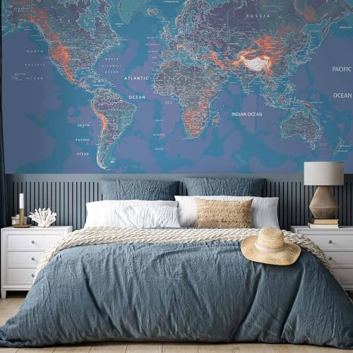 Premium Wall Mural World Map 177x124 in (9 Count)