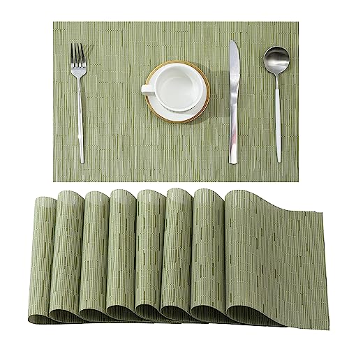 Pea Green Placemats Set of 8 (8 Count)