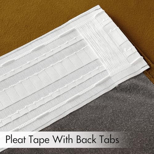 Gold Velvet Pinch Pleat Blackout Curtains W52 X L90 Inches (2 Count)