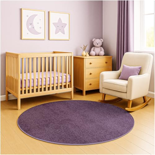 Soft & Colorful 6' Round Kids Classroom Area Rug