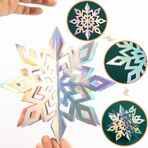 Christmas Hanging Snowflakes for Winter Wonderland Frozen Party Decorations (15 Count)