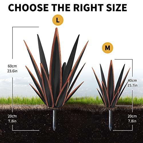 24" Metal Agave Plant Outdoor Decor