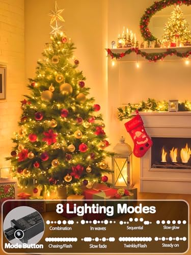 Extendable 108 FT 300 LED Christmas String Lights Indoor Outdoor Warm White