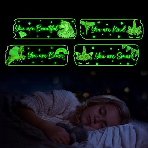 Glow in The Dark Stars Unicorn Wall Decals