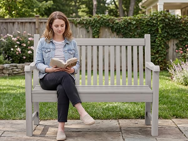 2 Person Outdoor Bench with 700 Lbs Weight Capacity