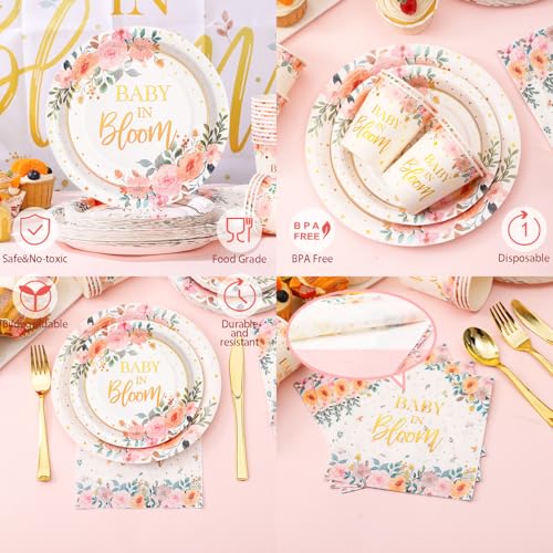 169 Pcs Baby in Bloom Baby Shower Decorations for Girl (169 Count)