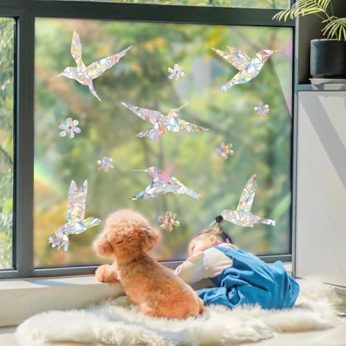 48 Pcs Window Decals to Prevent Bird Strikes Anti