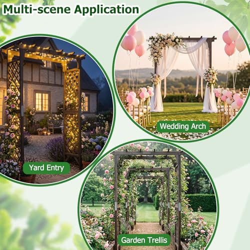 85" Wooden Garden Arch Trellis