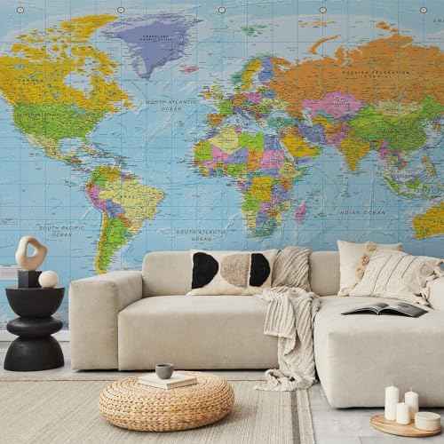 Wall Mural World Map 197x110 in (150.7 Sq Ft)