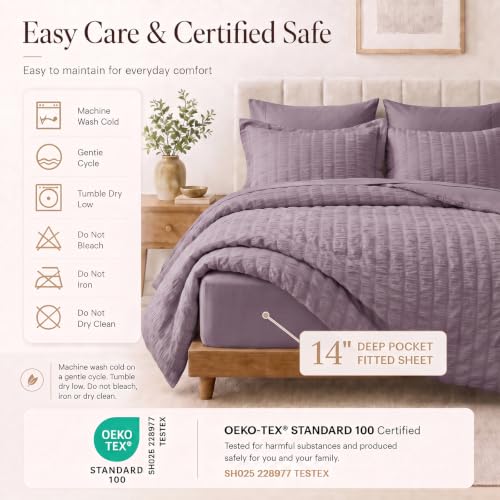 Oversized Queen Seersucker Comforter Set