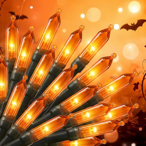 Orange Battery Operated Christmas String Lights with Timer