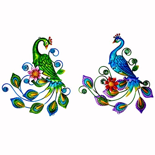 Metal Peacock Wall Art Decor (2 Count)