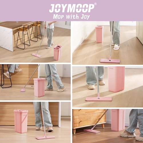 Pink Mop and Bucket with Wringer Set for Home