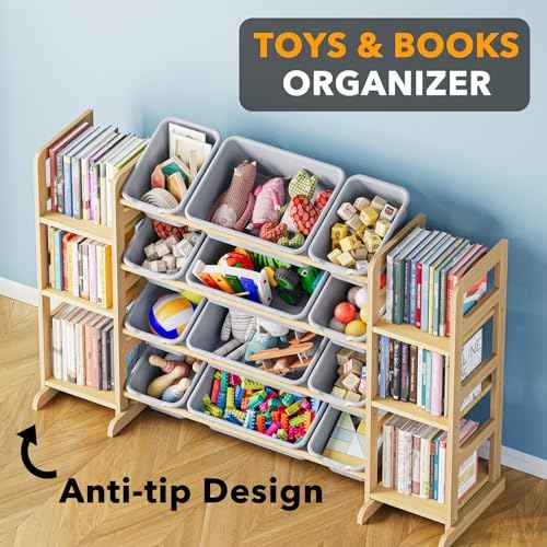 Toy Storage Organizer with 6 Shelves and 12 Bins