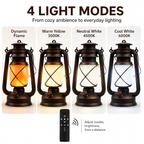 USB Rechargeable Lanterns 4 Pack with Remote Control 4 Modes Lights (4 Count)