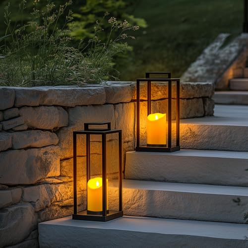4"x6" Outdoor Waterproof Flameless Candles with Timers and Remote Control (2 Count)