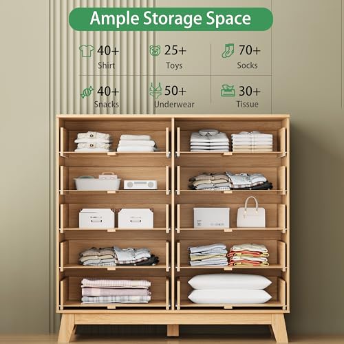 Fluted Dresser for Bedroom with 10 Drawers
