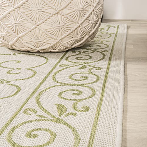 Vintage Filigree Indoor Outdoor Area Rug 4X6 Cream