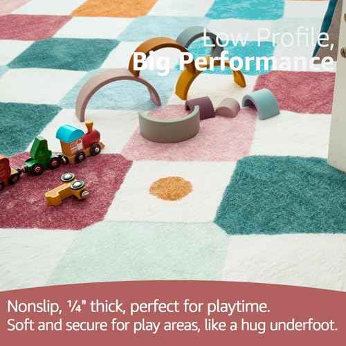 Corner Rug Washable Kids Rug Colorful Reading Nook Mat Confetti (25 Sq Ft)